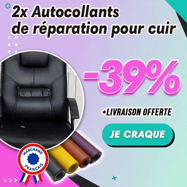 2x Autocollants de réparation pour cuir