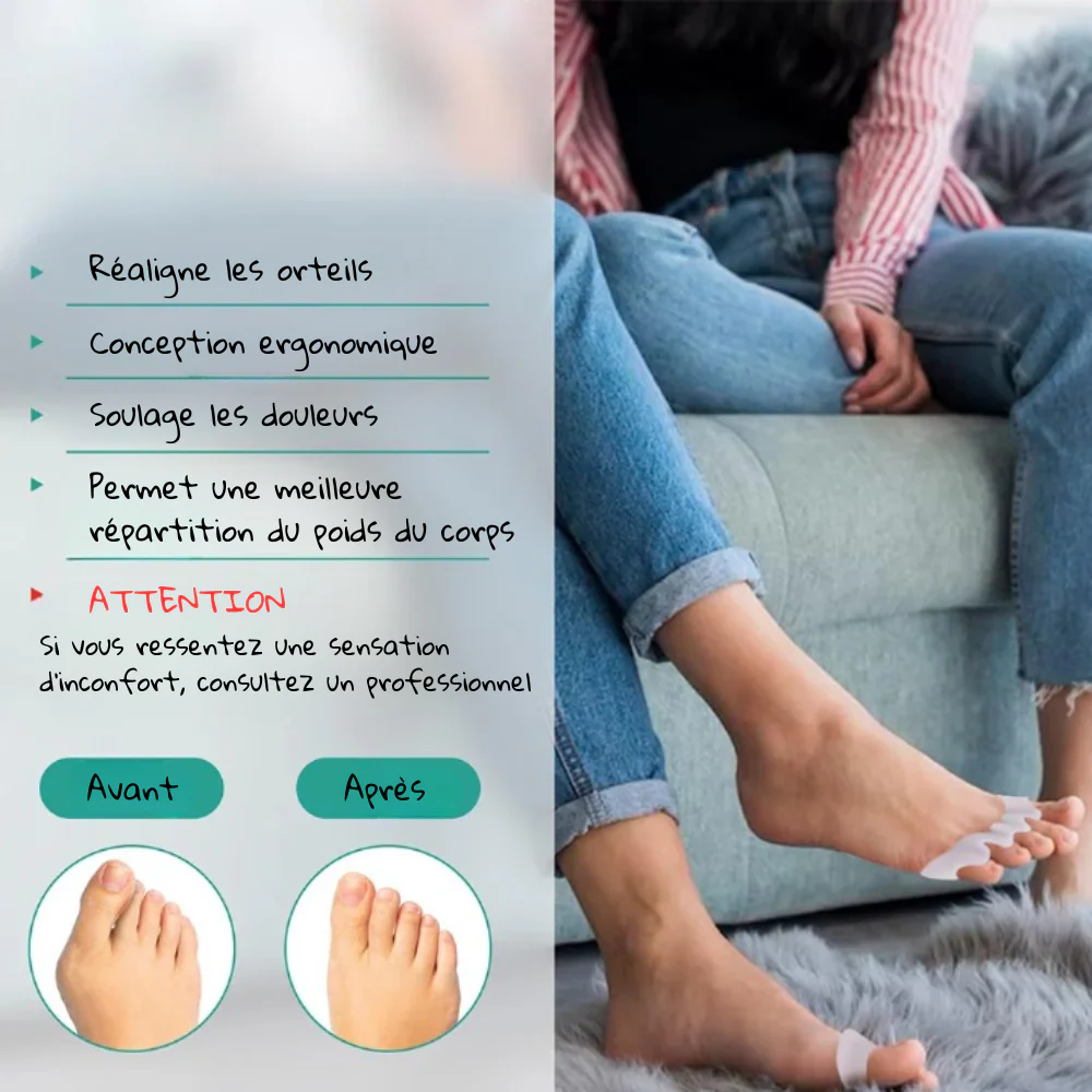 Séparateur pour alignement d'orteils en silicone médical – Image 5