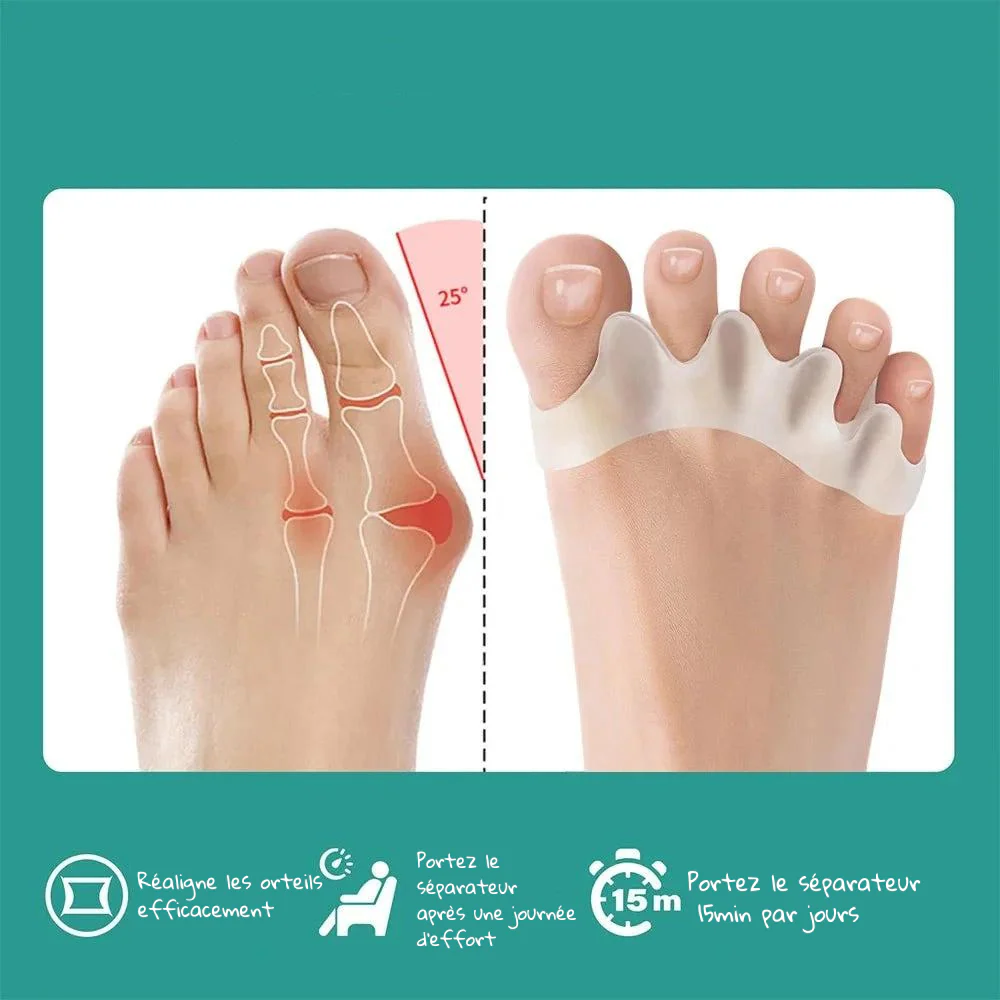 Séparateur pour alignement d'orteils en silicone médical – Image 4
