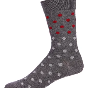 Men's Two Tone Polka Dot Luxuriously Soft Cashmere Crew Socks