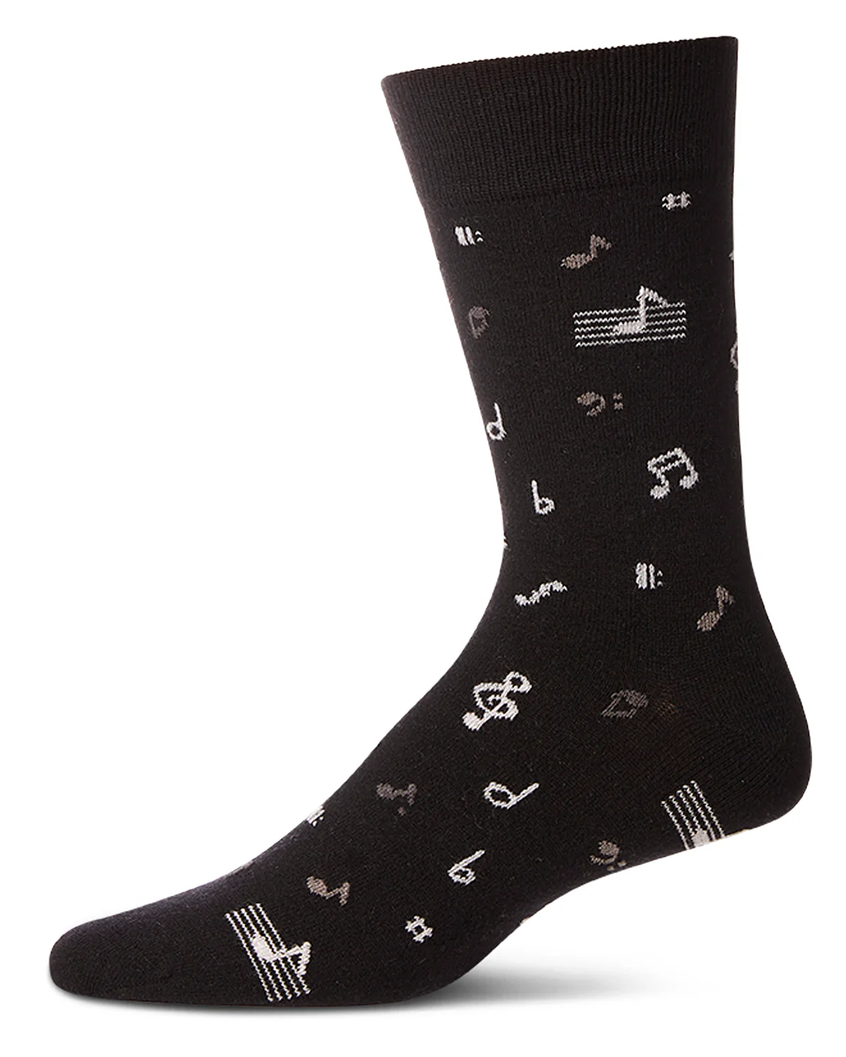 Men's "Musical Notes" Cashmere Blend Novelty Crew Sock – Image 2