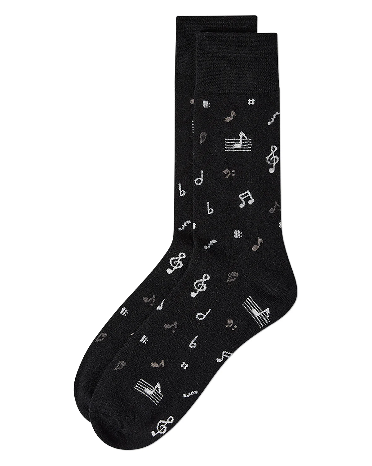 Men's "Musical Notes" Cashmere Blend Novelty Crew Sock – Image 4
