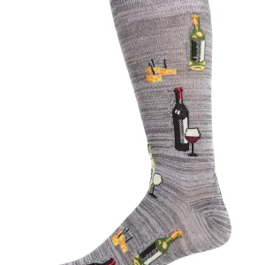 Men's Wine and Cheese Bamboo Blend Novelty Crew Sock