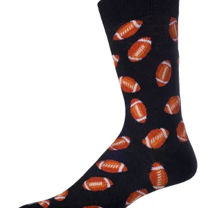 Men's "Football Fan" Rayon from Bamboo Blend Novelty Crew Sock