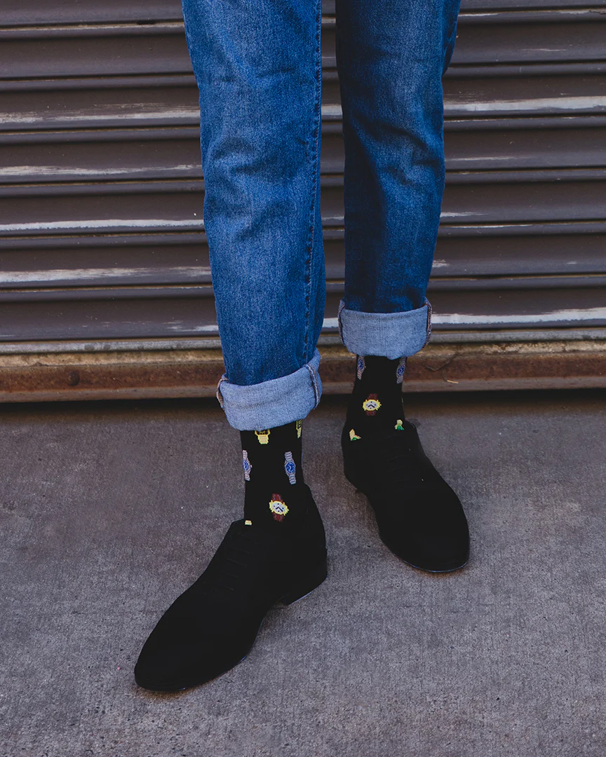 Men's Time to Get a Watch Bamboo Blend Novelty Crew Sock – Image 3