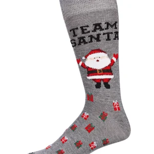 Men's Team Santa and Gifts Holiday Novelty Crew Sock