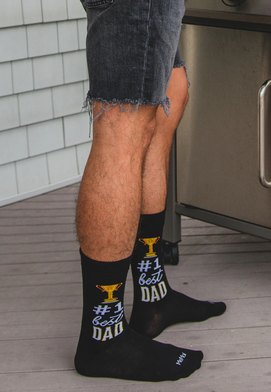 Men's #1 Dad Trophy Bamboo Blend Novelty Crew Sock – Image 3