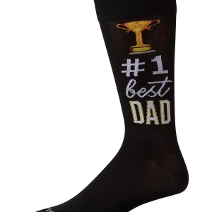 Men's #1 Dad Trophy Bamboo Blend Novelty Crew Sock