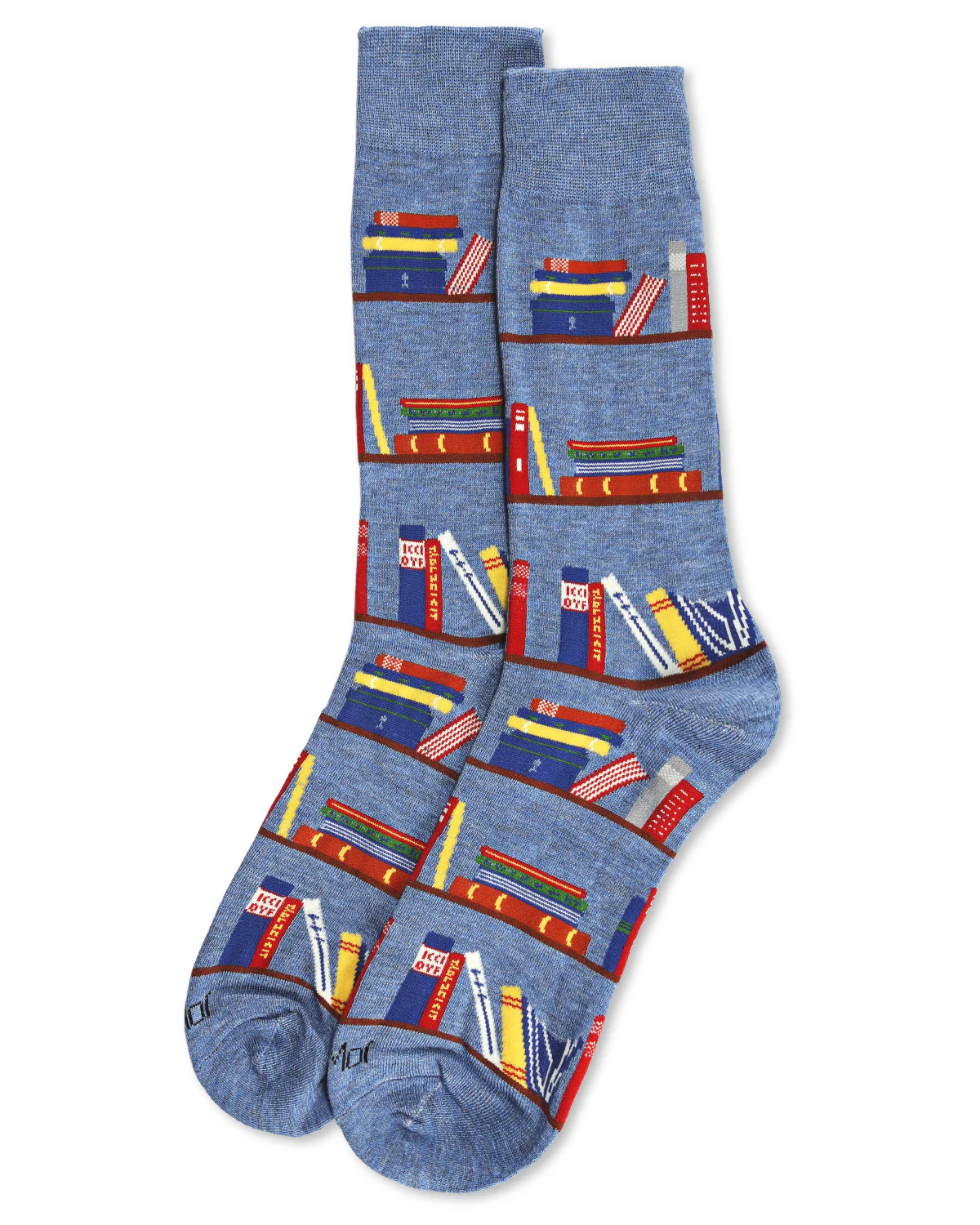 Men's "Bookshelf" Rayon from Bamboo Blend Novelty Crew Sock – Image 7
