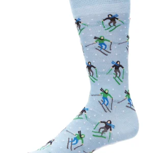 Men's "Skier's Paradise" Rayon from Bamboo Blend Novelty Crew Sock