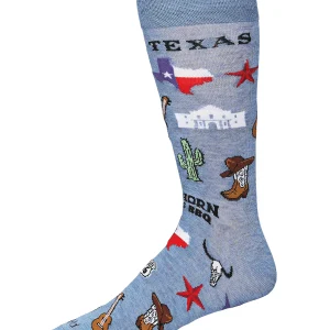 Men's "Don't Mess With Texas" Rayon from Bamboo Blend Novelty Crew Sock