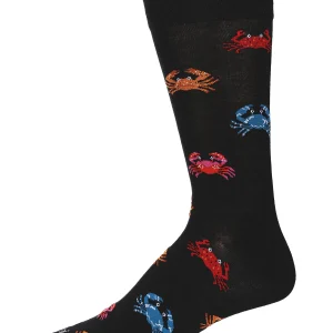Men's "Crabs" Graphics Rayon Blend Novelty Crew Sock