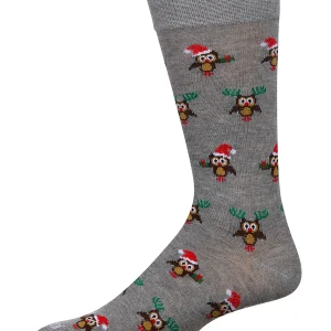 Men's "Owl" Graphics Holiday Novelty Crew Socks