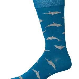 Men`s Dolphins Rayon from Bamboo Crew Socks