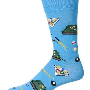 Men's "Shoot Pool" Rayon Blend Novelty Crew Sock