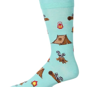 Men's "Stinky Campsite" Rayon Blend Novelty Crew Sock