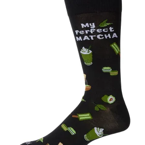 Men's "My Perfect Matcha" Rayon Blend Novelty Crew Sock