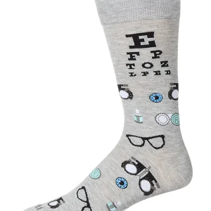 Men's "Eye Exam" Rayon Blend Novelty Crew Sock