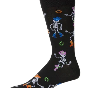 Men's "Howdy Skeletons" Halloween Holiday Novelty Crew Sock