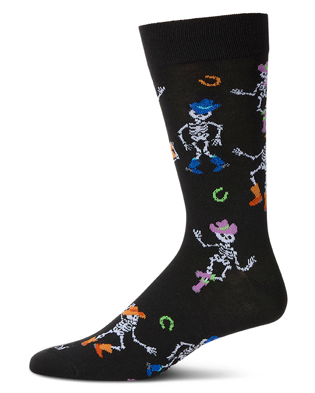 Men's "Howdy Skeletons" Halloween Holiday Novelty Crew Sock