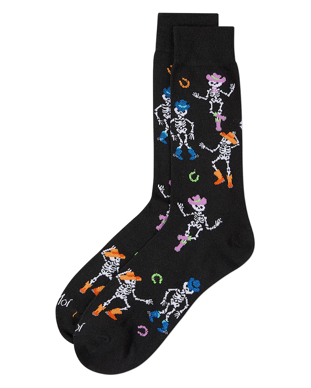 Men's "Howdy Skeletons" Halloween Holiday Novelty Crew Sock – Image 4