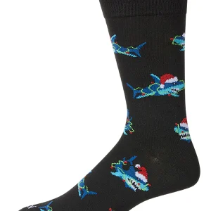 Men's "Santa Shark" Christmas Holiday Novelty Crew Sock