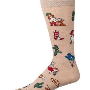 Men's "Rodeo Dogs" Rayon-Blend Novelty Crew Sock