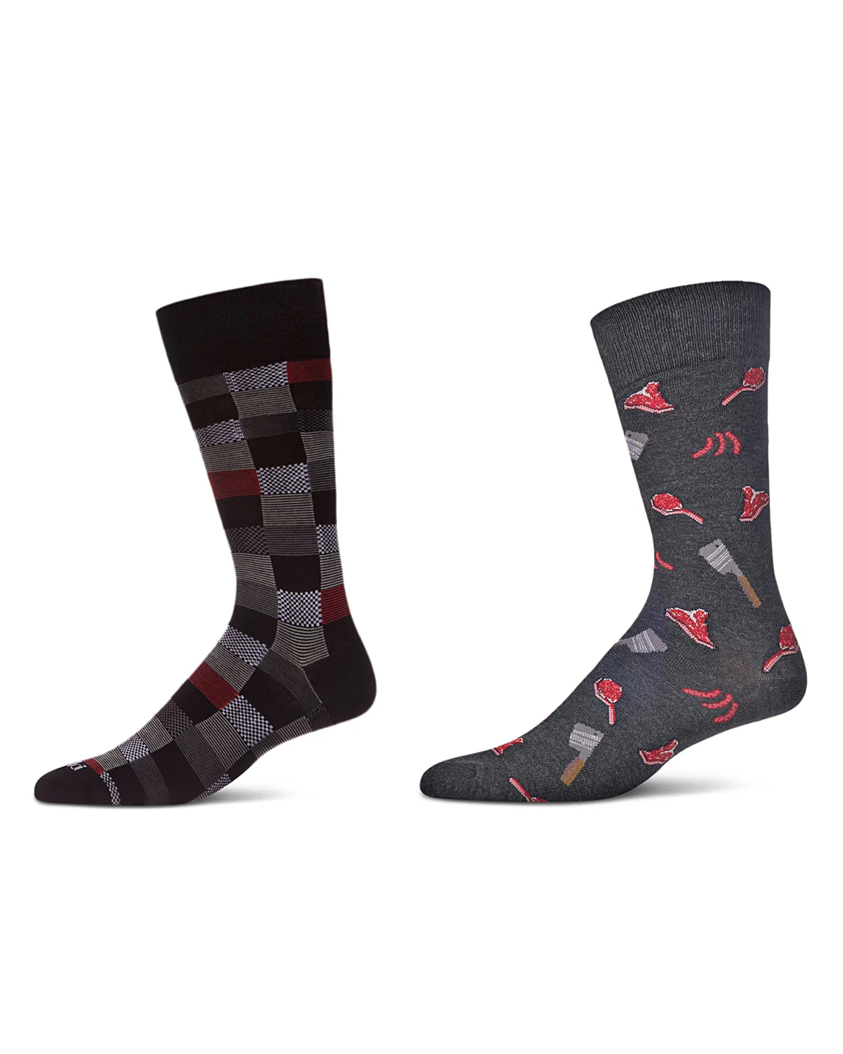 2 Pair Men's Rayon Blend Assorted Novelty Crew Socks – Image 4