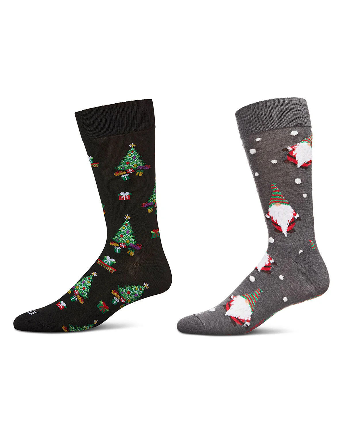 2 Pair Men's Rayon Blend Christmas Holiday Novelty Crew Socks