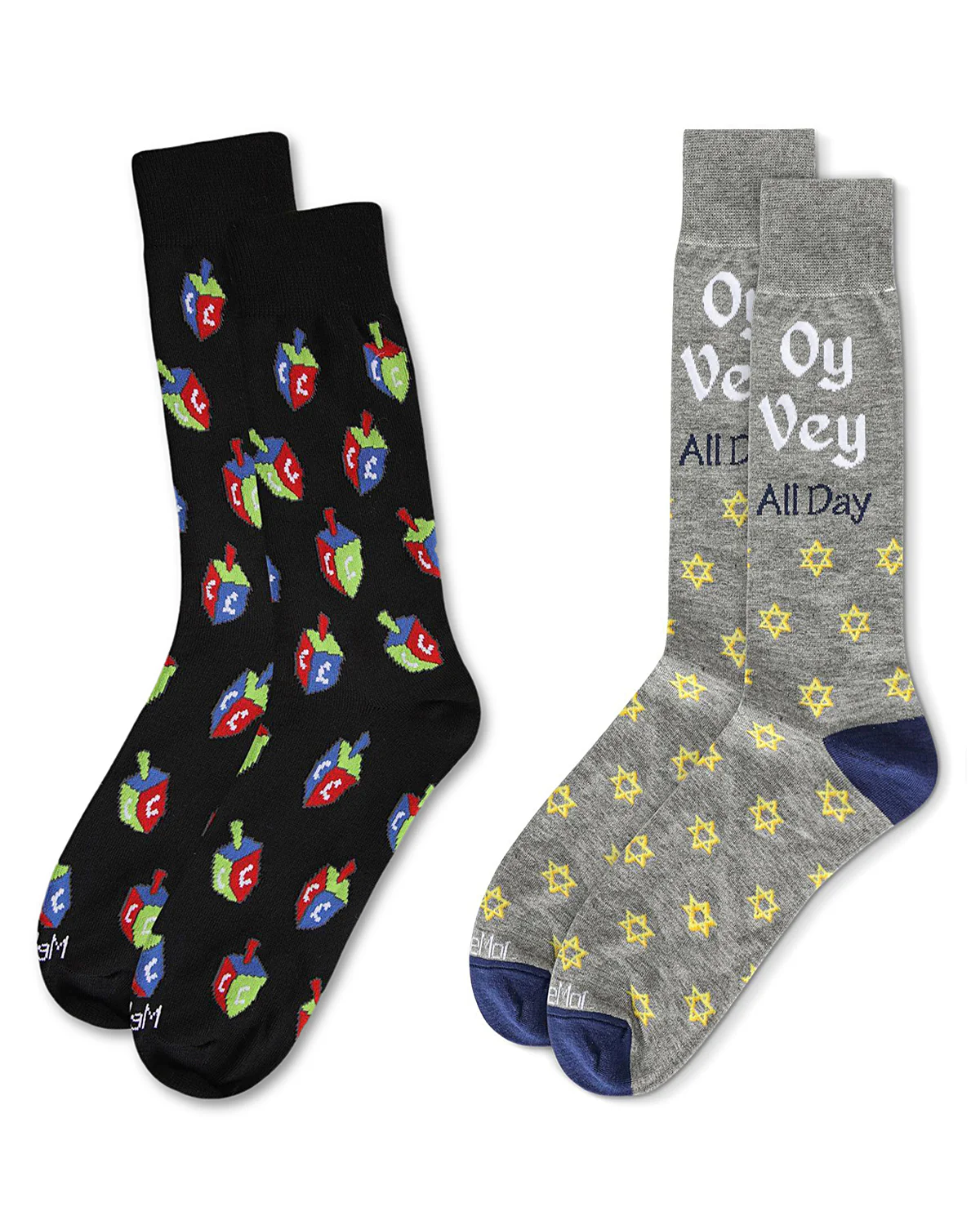2 Pair Men's Rayon Blend Hanukkah Holiday Novelty Crew Socks – Image 6