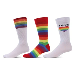3 Pair Men's Pride Novelty Crew Socks