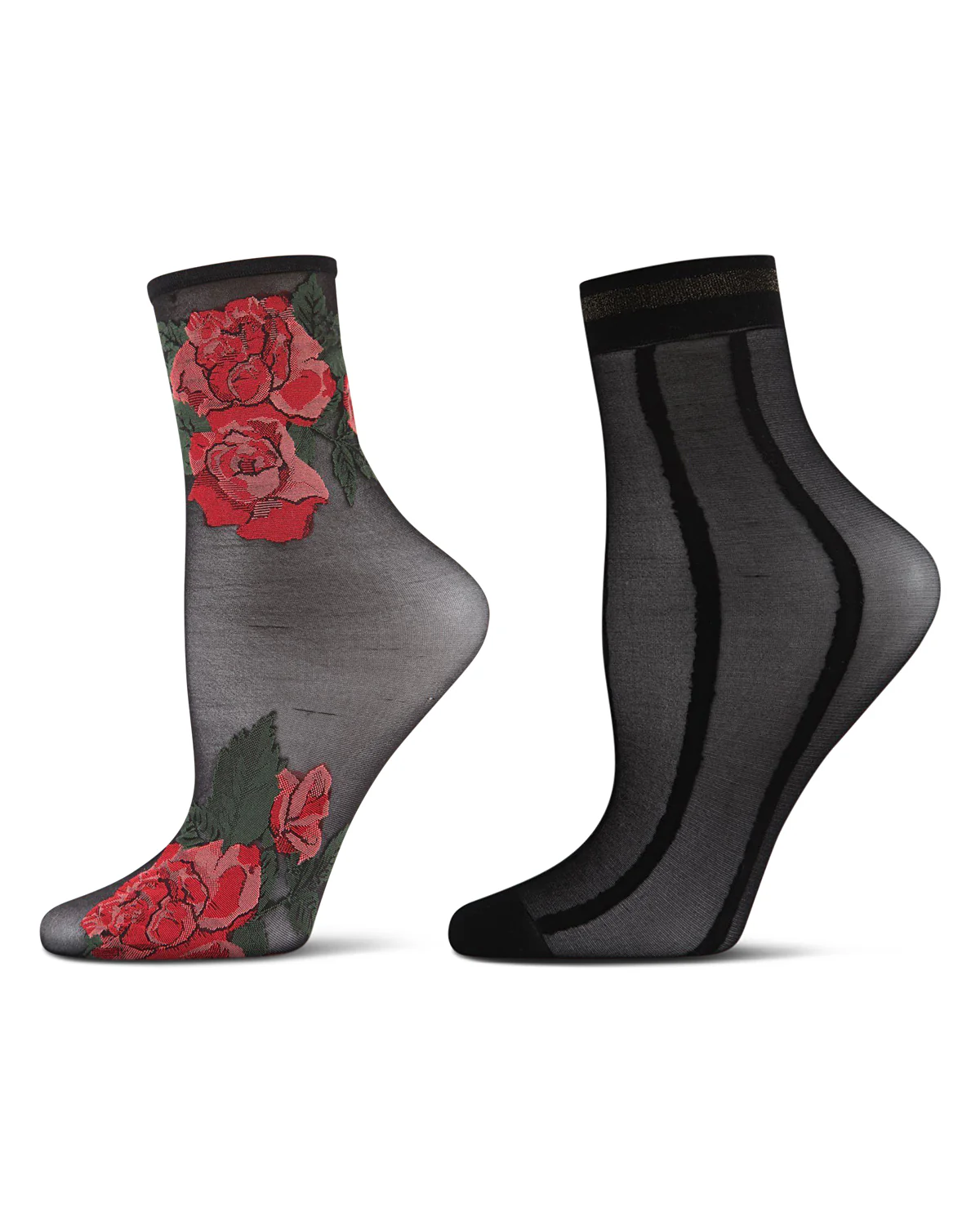 2 Pair Women's Sheer Fashion Ankle Socks – Image 3