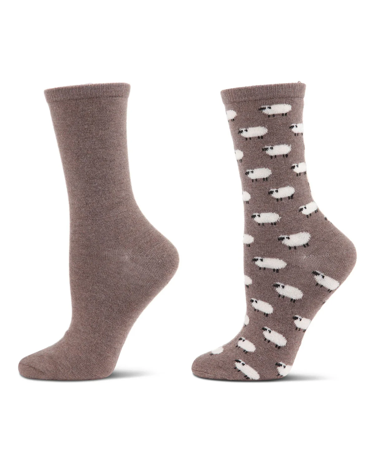 2 Pair Women's Cashmere Blend Fine-Gauge Crew Socks – Image 3