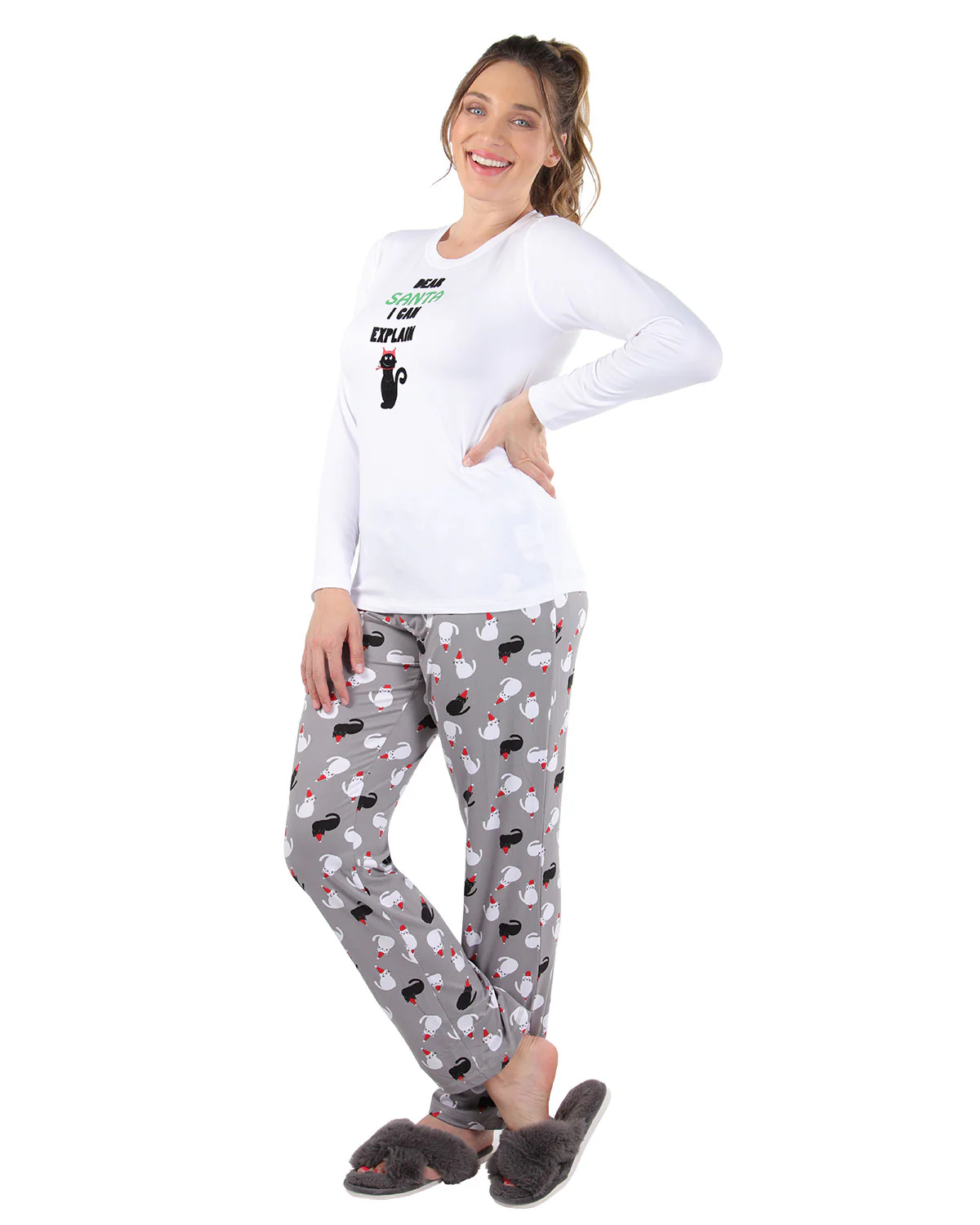 Women's Christmas Dear Santa I Can Explain Two-Piece PJ Set – Image 6