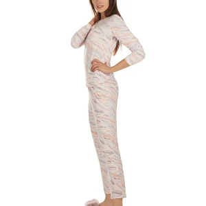 Women's Pastel Zebra Long Sleeve Pajama Set
