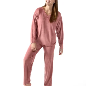 Women's 2 Piece Velour V-Neck Sweatshirt Lounge Set