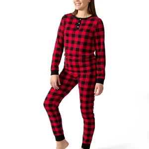 Women's Buffalo Plaid Two-Piece PJ Set In a Bag