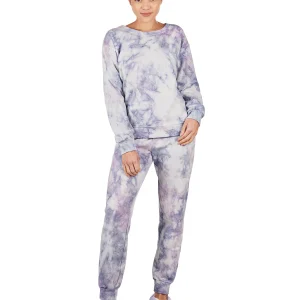Women's Tie Dye French Terry Cotton Blend Jogger Pants Set