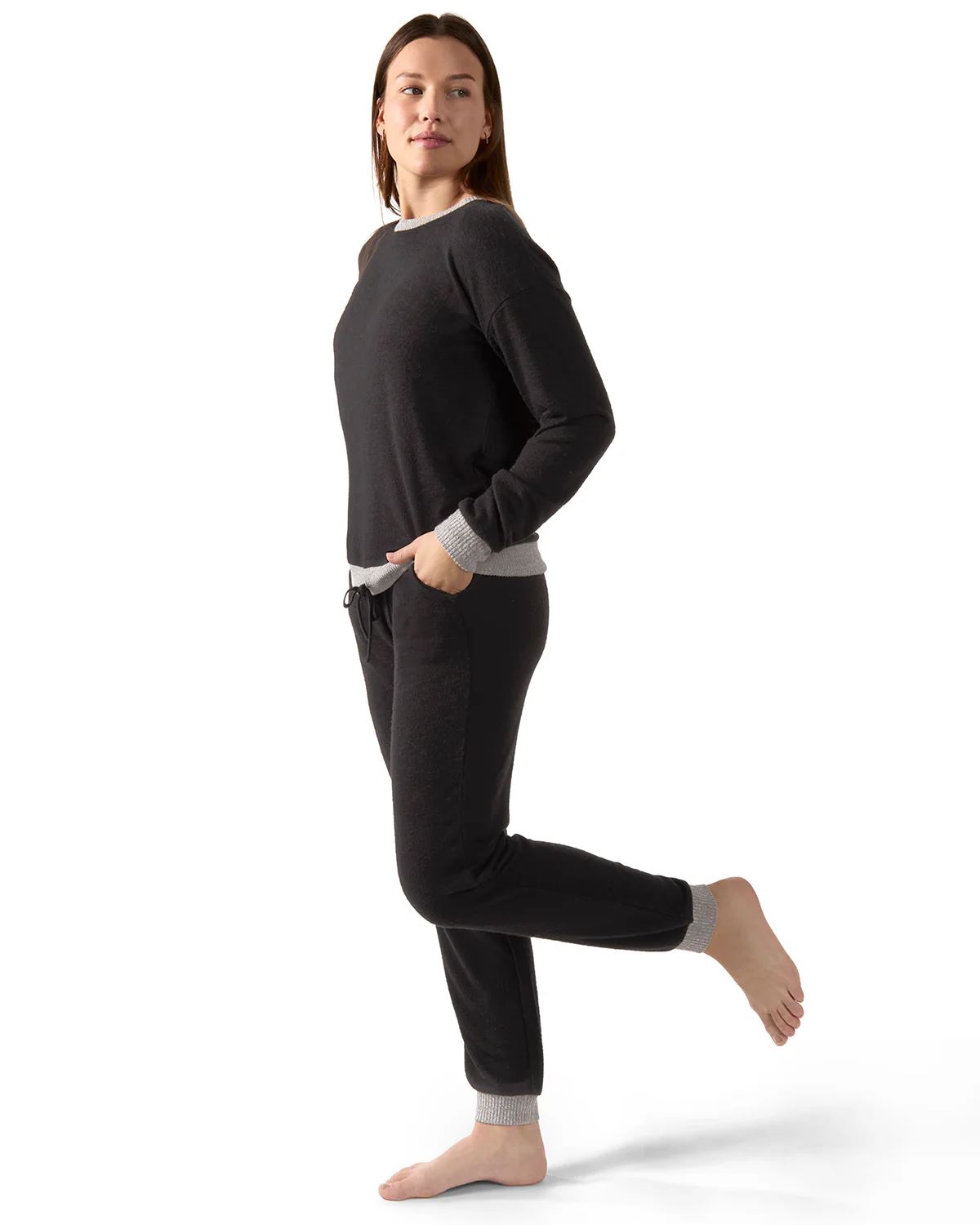 Women's Hacci Matching Pullover Top and Jogger Pants Set – Image 4