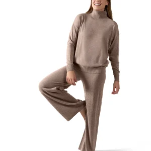 Women's Turtleneck Sweater and Knit Pants Lounge Set