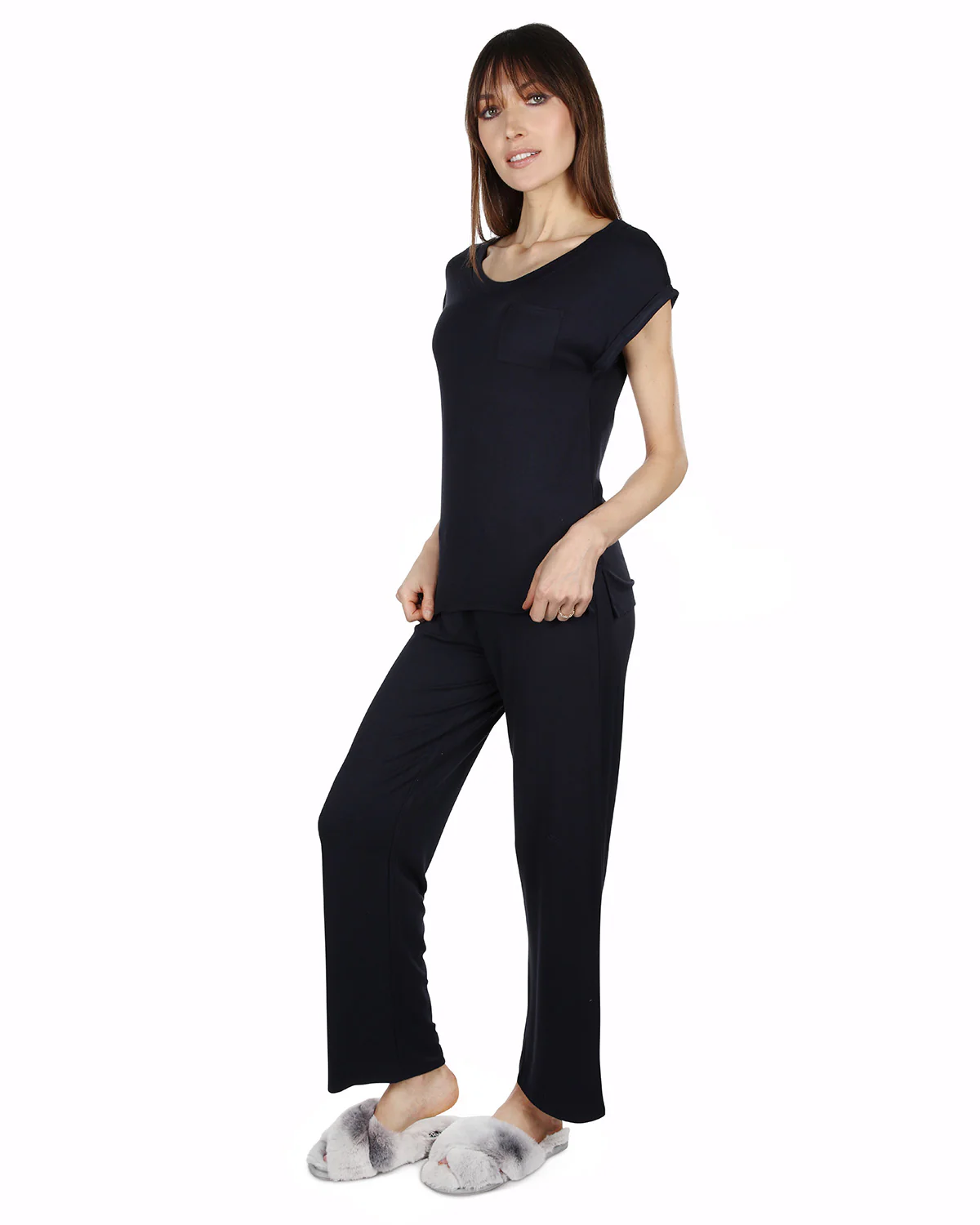 Women's Cap-Sleeve T-Shirt and Matching Pants Set – Image 3