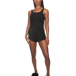 Women's Soft Luxe Matching Ribbed Tank Top and Short Set