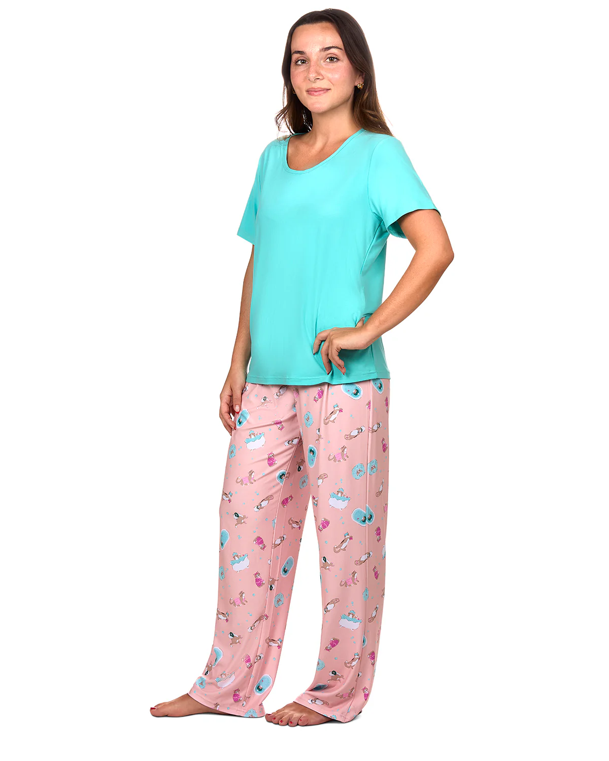 Women's Spa Kitty Two Piece PJ Set In A Bag – Image 3