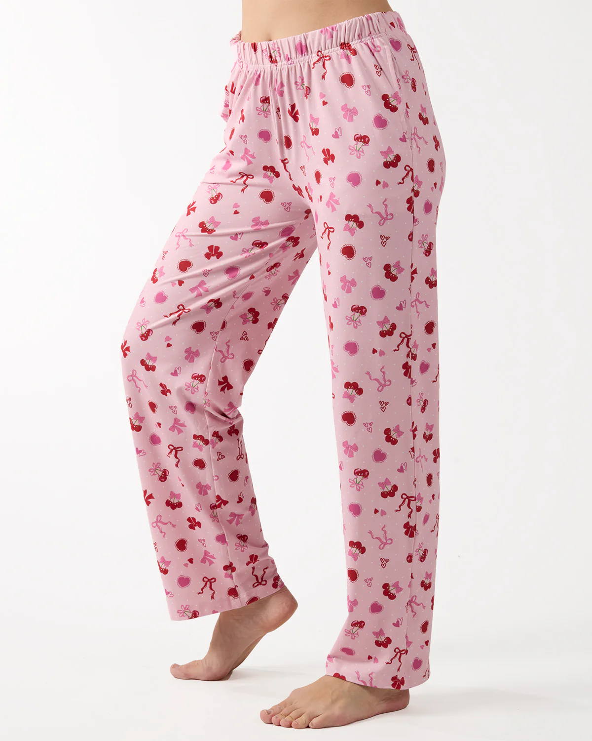 Women's "Cherry & Bows" Pull-On PJ Pant In Bag – Image 4