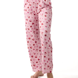 Women's "Cherry & Bows" Pull-On PJ Pant In Bag