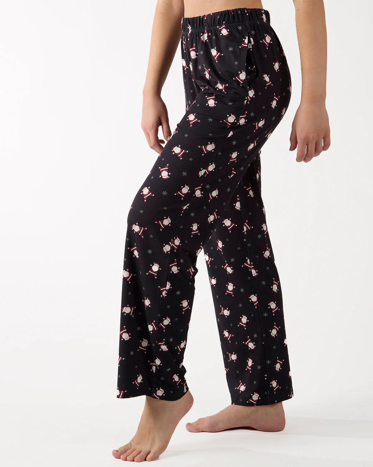 Women's "Tossed Santa" Pull-On PJ in a Bag – Image 5