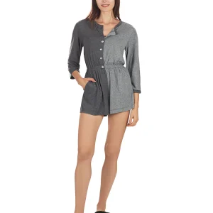 Women's Split Two Tone Modal Fitted Shorts Style Romper
