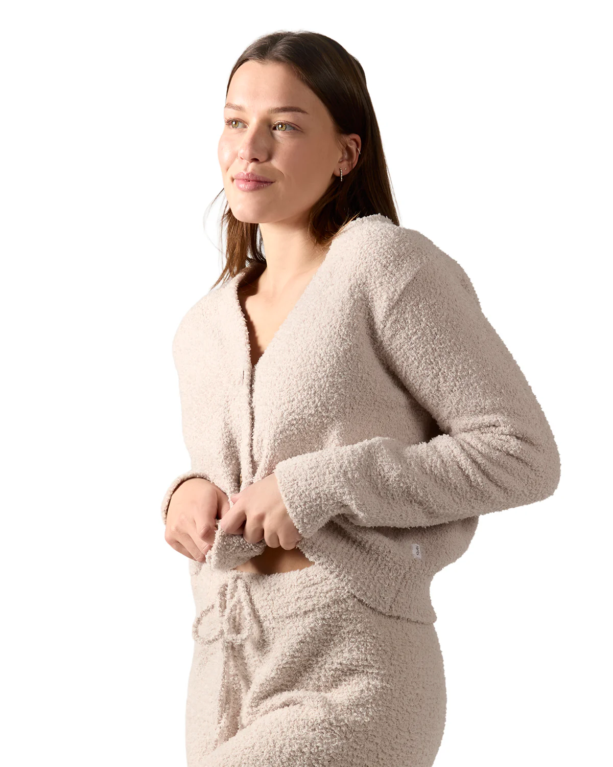 Women's Cozy Knit V-Neck Button-Down Cardigan Sweater – Image 6