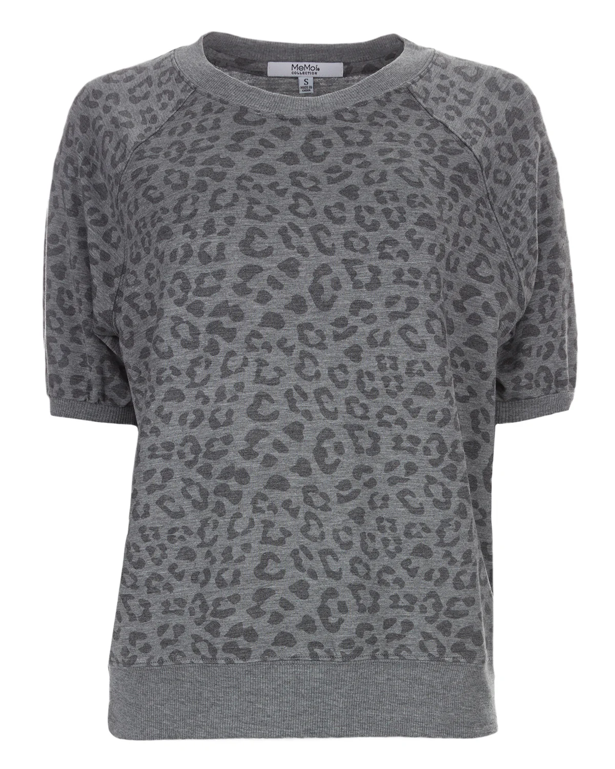 Women's Terry Lounge Leopard Print Short Sleeve Sweatshirt – Image 7