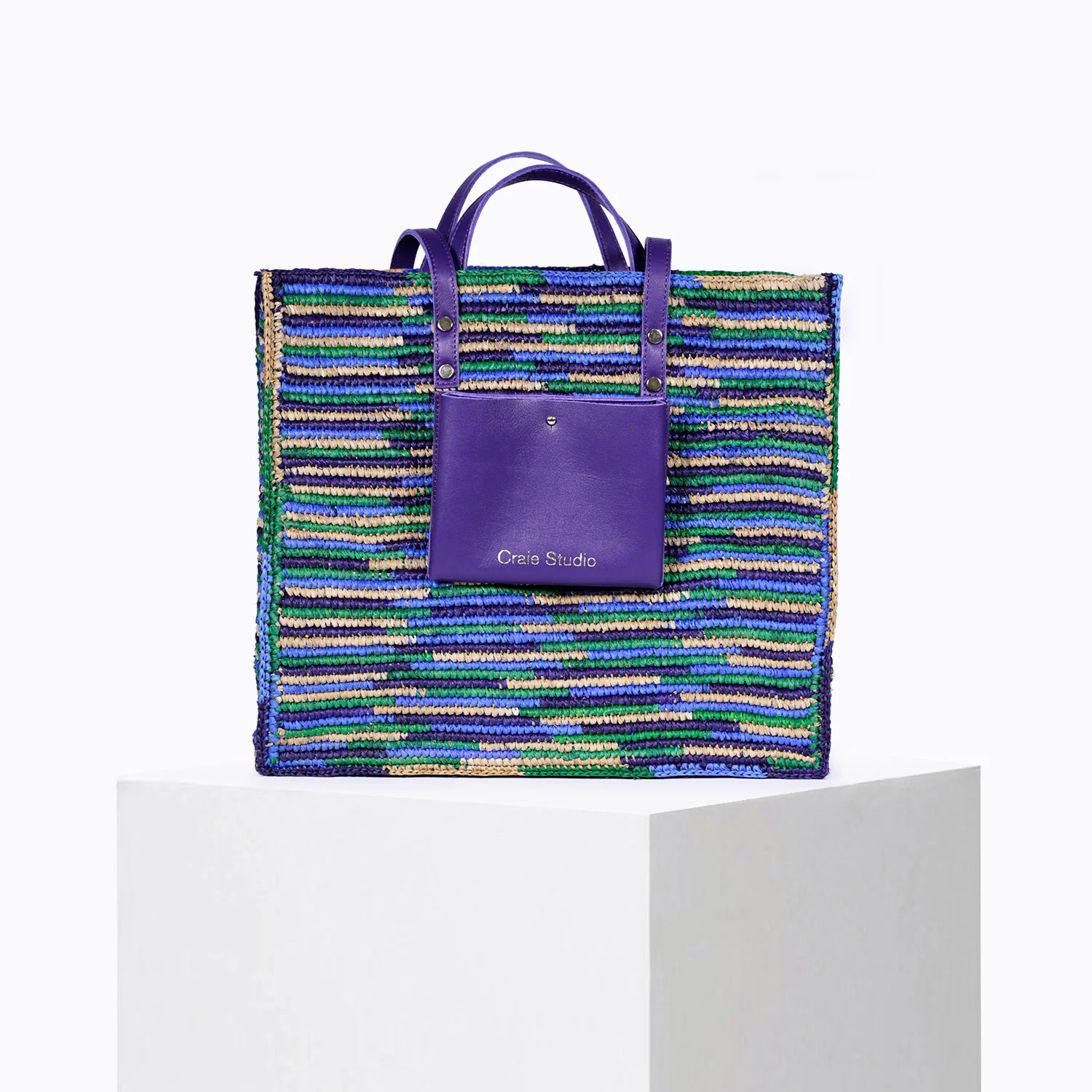 Cabas Raphia Pacifique Bleu